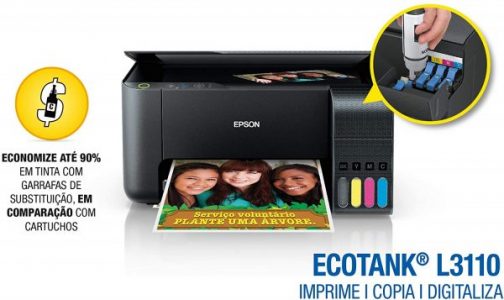 Multifuncional Epson EcoTank L3110 - Tanque de Tinta Colorida, USB, Bivolt