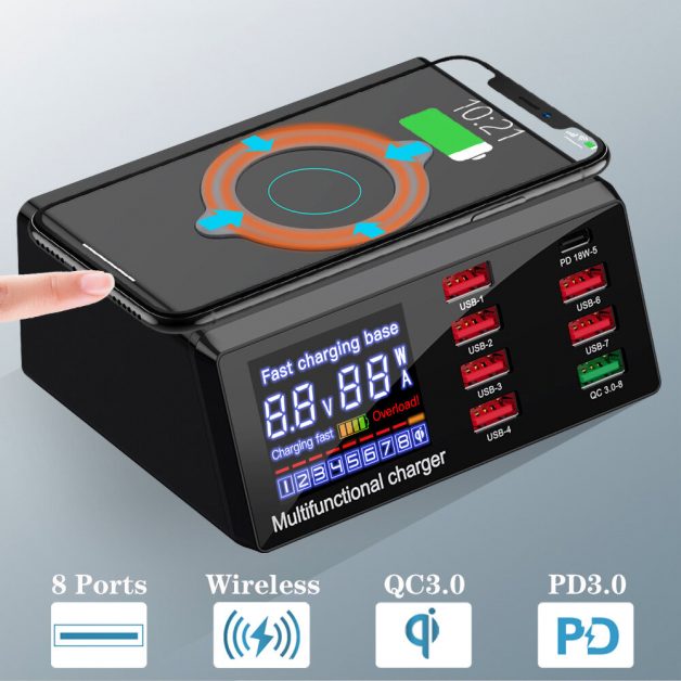 Bakeey 8-Port USB PD3.0/QC3.0/Wireless Charger
