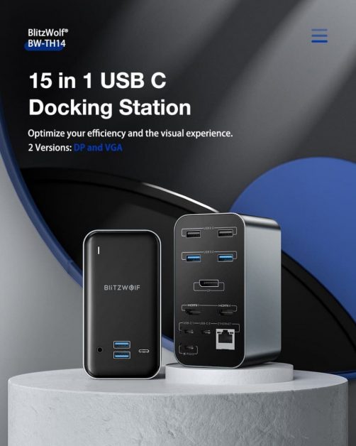 BlitzWolf BW-TH14 15-in-1 USB-C DP Docking Station